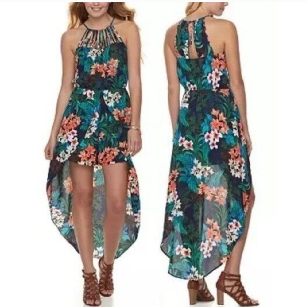Hi Lo Candies Floral Romper Dress